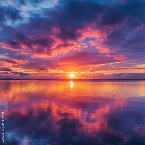 a beautiful view with a sky with shades of orange, red, purple and sometimes golden