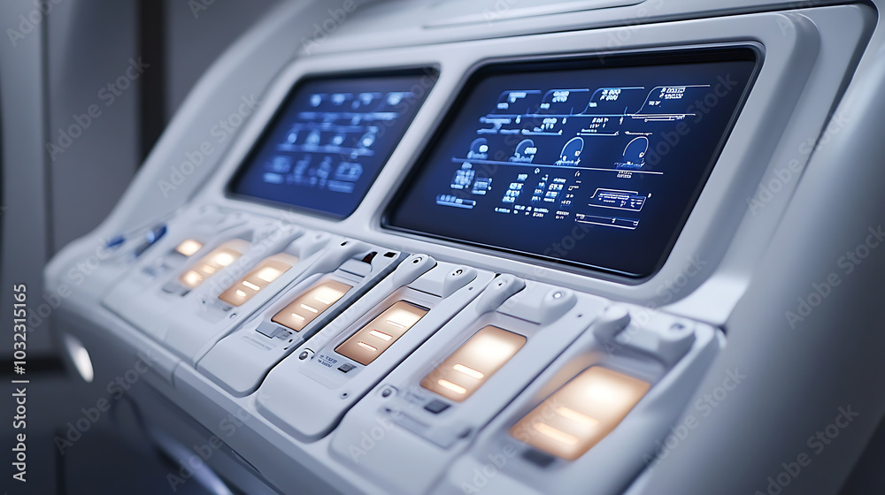A detailed image of an MRI machine control panel, with illuminated buttons and touch screen controls showing options for different body scans. A detailed image of an MRI machine control panel, with illuminated buttons and touch screen controls showing options for different body scans.