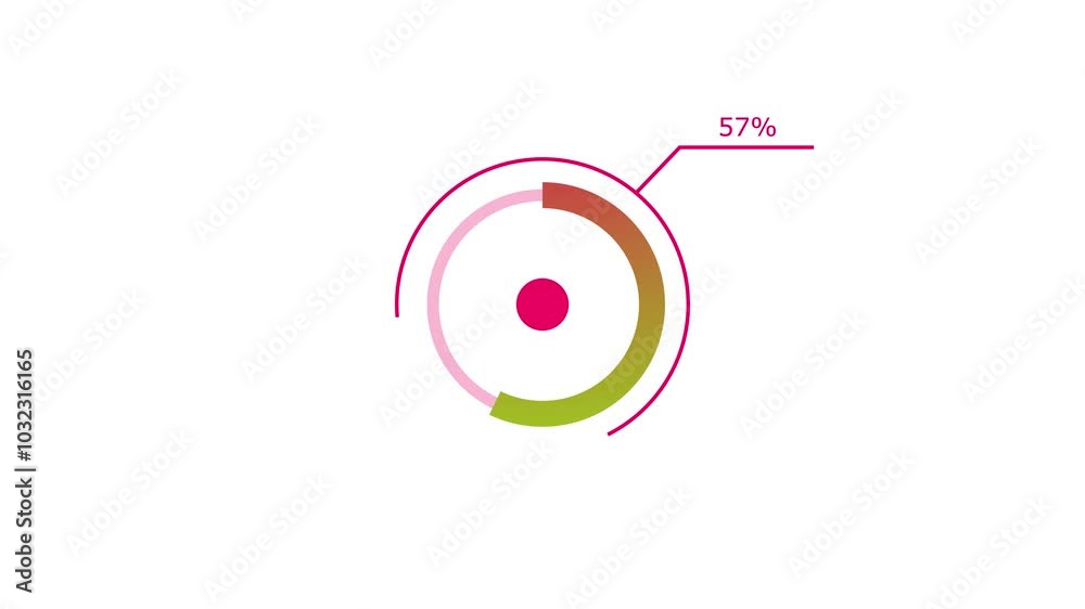loading icon animation magenta red color 80% circle. storage pie chart colorful on white background. loading icon animation magenta red color 80% circle. storage pie chart colorful on white background.