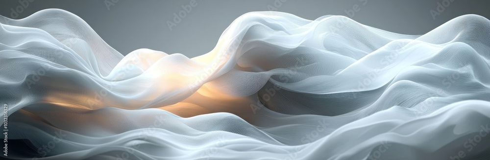 Abstract flowing white waves with a smooth, textured surface creating a fluid, dynamic motion effect Generative AI Abstract flowing white waves with a smooth, textured surface creating a fluid, dynamic motion effect Generative AI