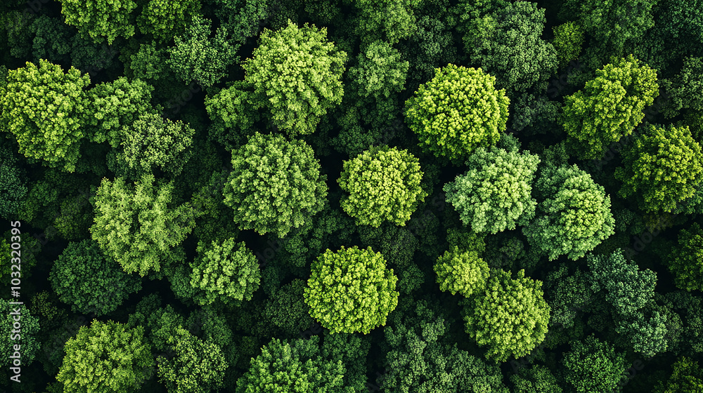 Aerial top view of green trees in forest. Drone view of dense green tree captures CO2. Green tree nature background for carbon neutrality and net zero emissions concept. Sustainable green environment. Aerial top view of green trees in forest. Drone view of dense green tree captures CO2. Green tree nature background for carbon neutrality and net zero emissions concept. Sustainable green environment.