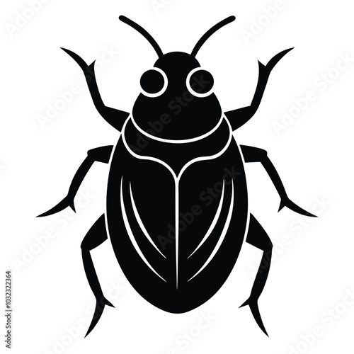 Solid color Water Beetle animal vector design