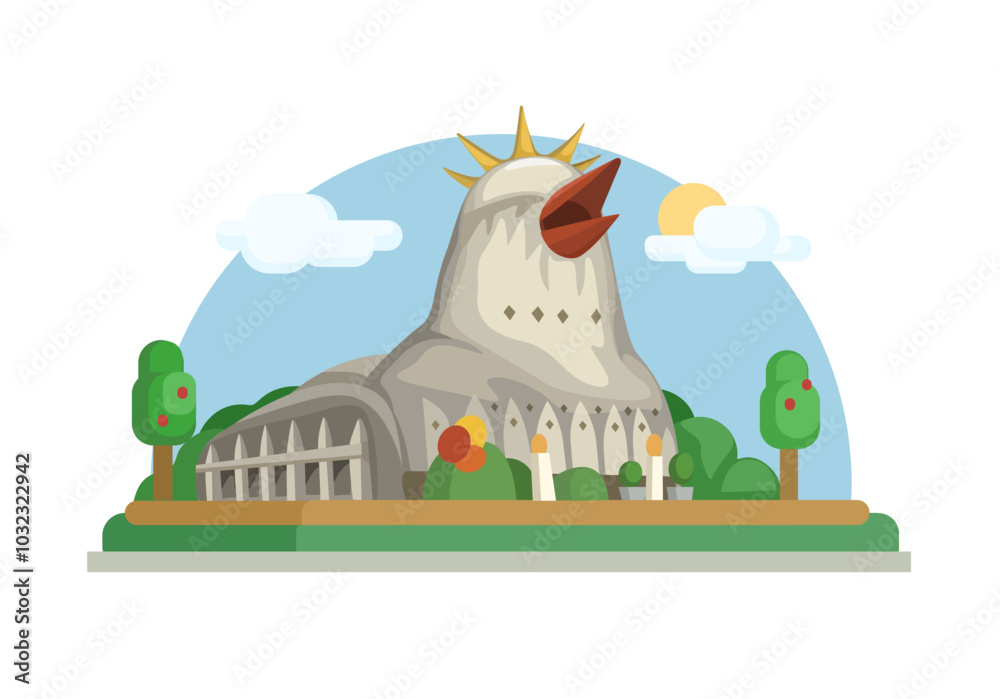 Φωτογραφία Gereja Ayam Or Chicken Church Famous Place From Magelang Indonesia Illustration