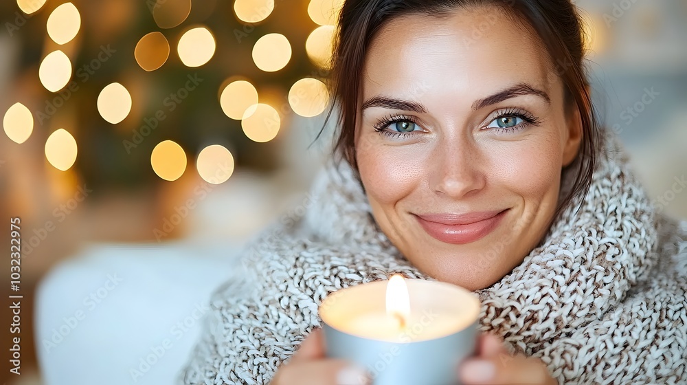 Woman Wrapped in Warm Blanket Reading a Book by the Gentle Glow of Candlelight Creating a Peaceful and Cozy Atmosphere of Comfort and Relaxation Woman Wrapped in Warm Blanket Reading a Book by the Gentle Glow of Candlelight Creating a Peaceful and Cozy Atmosphere of Comfort and Relaxation