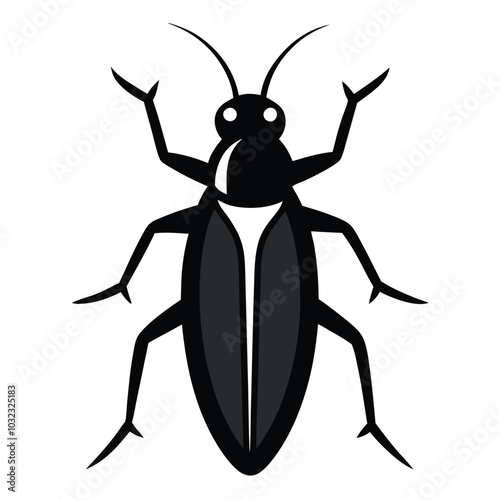 Solid color Water Beetle animal vector design