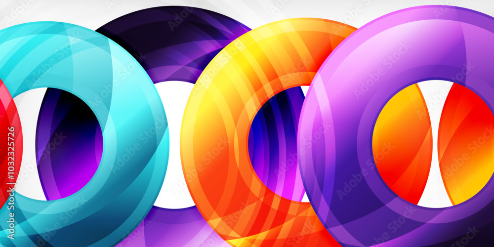 Bright colorful circles with light effects. Abstract background Bright colorful circles with light effects. Abstract background