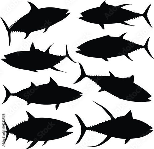 Tuna fish silhouettes