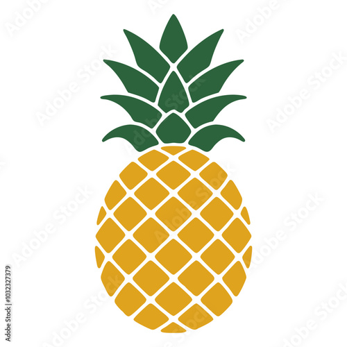 pineapple tropical fruits isolated on white background