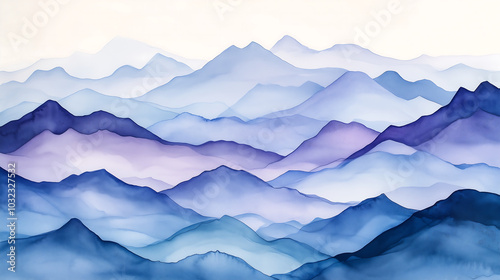 watercolor scene of a mountain