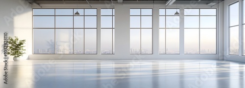 93. A clean studio space with a large window  perfect for product display