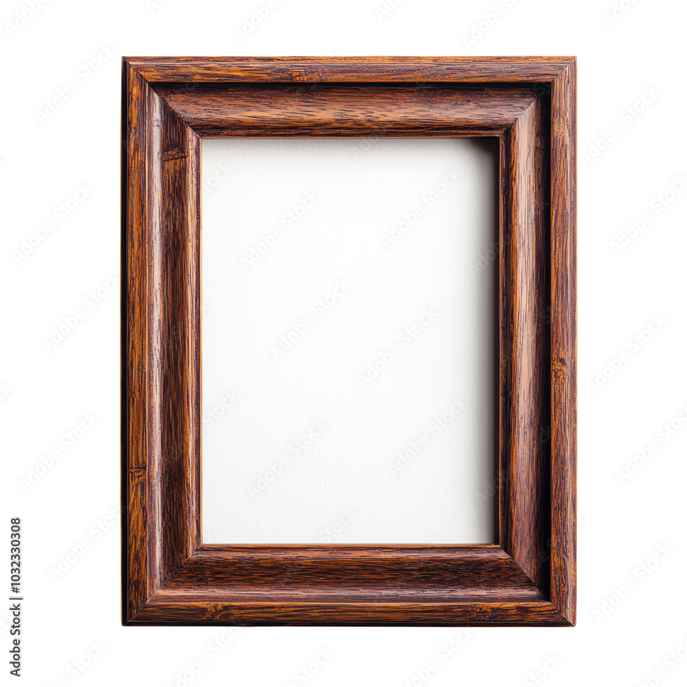 Wooden frame, blank space, white isolate background transparent background Wooden frame, blank space, white isolate background transparent background