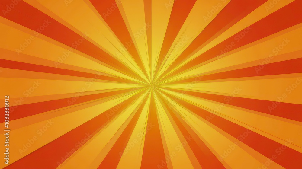 Abstract background with orange and yellow radiating stripes converging at the center. Abstract background with orange and yellow radiating stripes converging at the center.