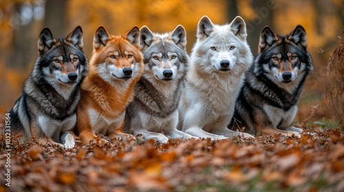 Resting Wolves in a Sunlit Meadow
