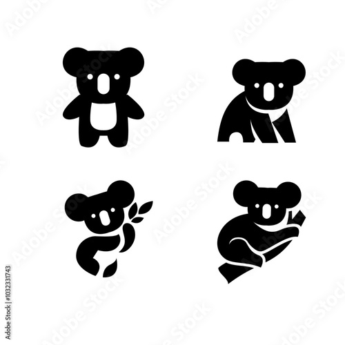 koala black logo icon design vector simple