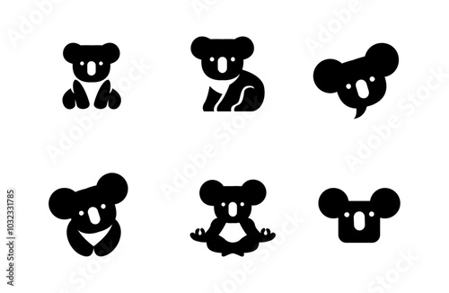 koala black logo icon design vector simple