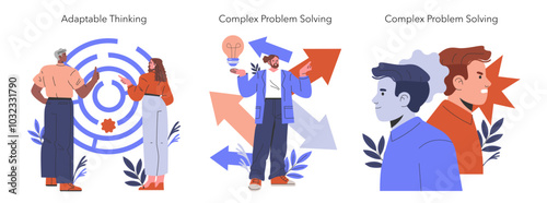 Cognitive Bias. Flat Vector Illustration