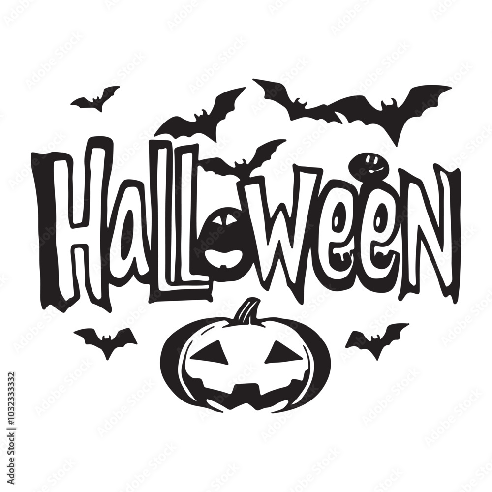 Fototapeta premium Halloween Typography Silhouette Vector Style Calligraphy Design