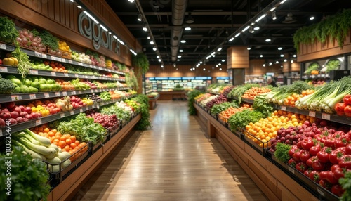 Fresh Produce Section In Grocery Store