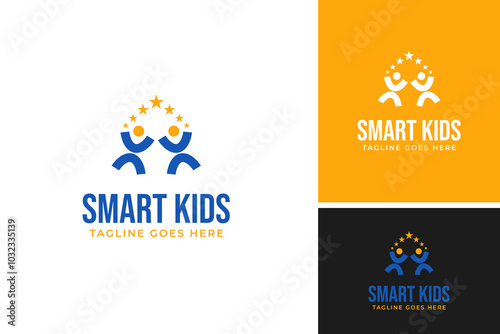 Vector of smart kids logo design vector template illustration idea