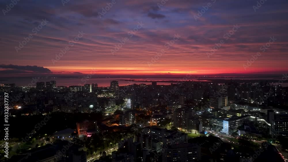 Porto Alegre Skyline At Porto Alegre In Rio Grande Do Sul Brazil. Illuminated City. Sunset Downtown. Colored Cityscape. Porto Alegre Skyline At Porto Alegre In Rio Grande Do Sul Brazil. Porto Alegre Skyline At Porto Alegre In Rio Grande Do Sul Brazil. Illuminated City. Sunset Downtown. Colored Cityscape. Porto Alegre Skyline At Porto Alegre In Rio Grande Do Sul Brazil.