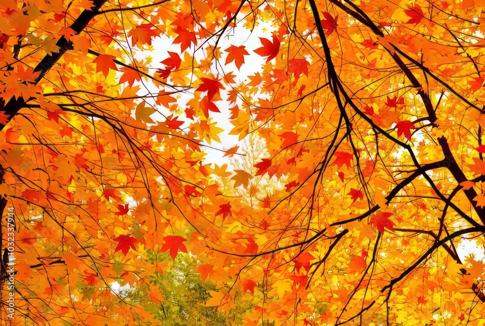 Autumn Leaves Colorful autumn leaves falling from trees symboliz Autumn Leaves Colorful autumn leaves falling from trees symboliz
