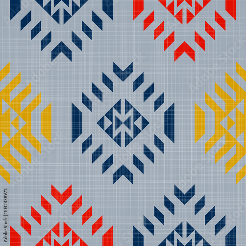 Navajo tribal vector seamless pattern. Native American ornament. Ethnic South Western decor style. Boho geometric ornament.