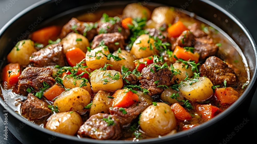 Hearty savory beef and vegetable stew simmering on the stovetop filled with tender meat fresh produce and a rich nourishing broth A comforting and delicious homemade meal Hearty savory beef and vegetable stew simmering on the stovetop filled with tender meat fresh produce and a rich nourishing broth A comforting and delicious homemade meal