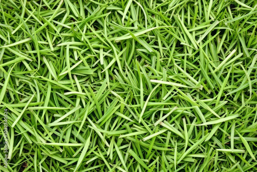 Grass Clippings Freshly cut grass clippings are scattered formin
