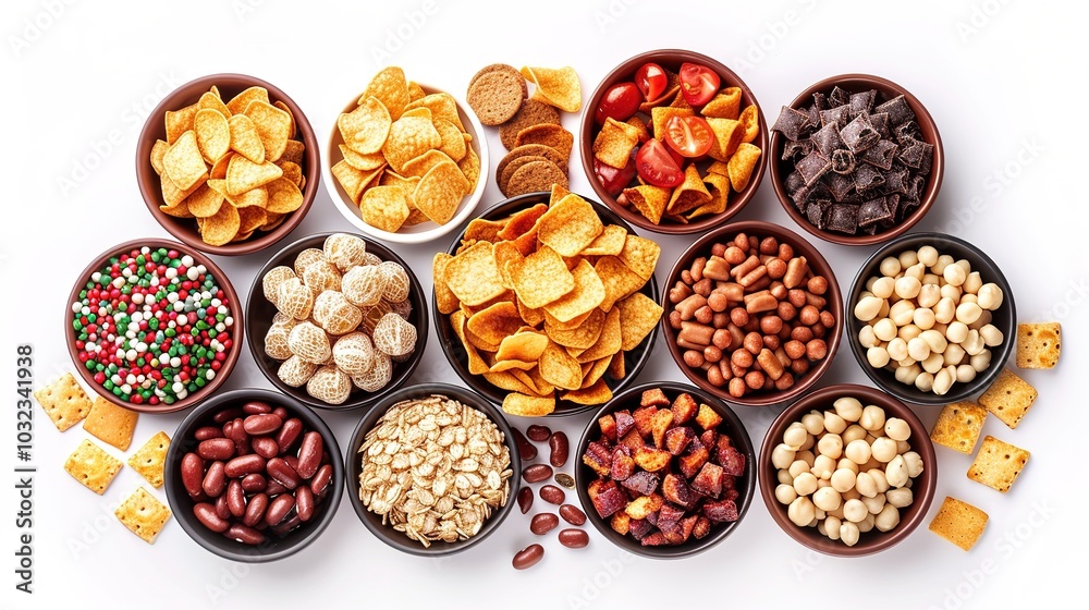 A Snack on White Background - a delicious and inviting visual. The snack placed on a pure white backdrop creates an appealing and mouthwatering scene. A Snack on White Background - a delicious and inviting visual. The snack placed on a pure white backdrop creates an appealing and mouthwatering scene.