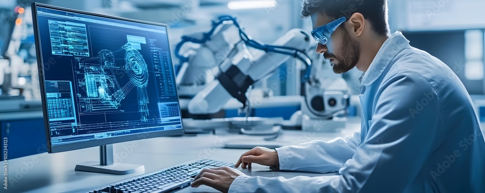 Mechanical Engineer Optimizing Manufacturing Workflow with Simulation Software and Robotic Assembly Mechanical Engineer Optimizing Manufacturing Workflow with Simulation Software and Robotic Assembly