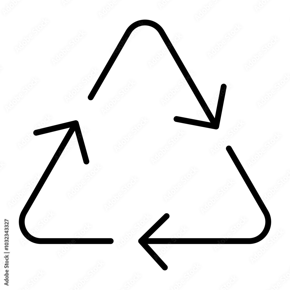 Reuse and recycle icon. Black linear sign, editable stroke. Concept of ecology, sustainability, renew, reduce. Vector illustration, eco friendly symbol for web design, print, logo, label or emblem Reuse and recycle icon. Black linear sign, editable stroke. Concept of ecology, sustainability, renew, reduce. Vector illustration, eco friendly symbol for web design, print, logo, label or emblem