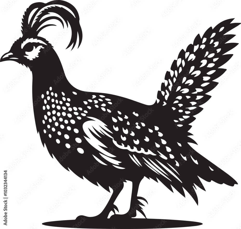 Obraz premium Pheasant bird silhouette design vector art illustration.