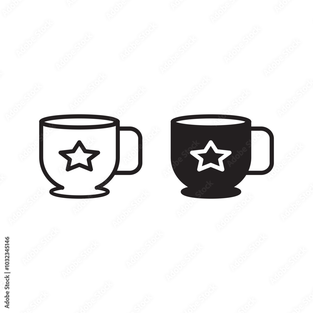 set Cup with tea and coffee graphic icon. set Cup with tea and coffee graphic icon.