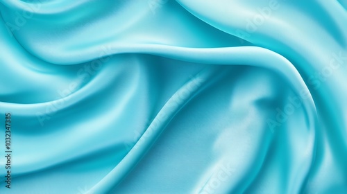 Soft, flowing blue silk fabric backdrop with elegant waves and a luxurious sheen, perfect for fashion or romantic decor