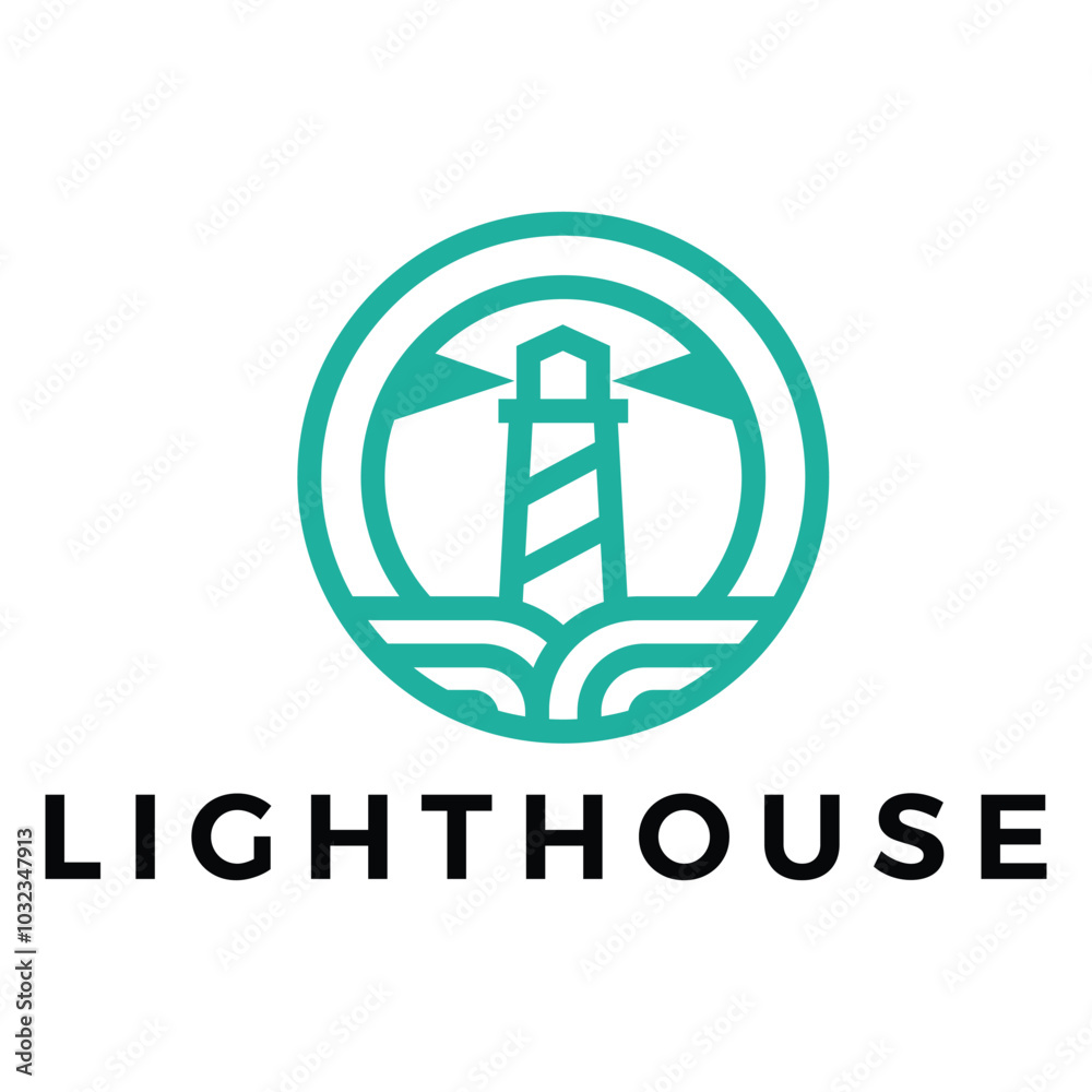lighthouse flat minimalist logo design lighthouse flat minimalist logo design