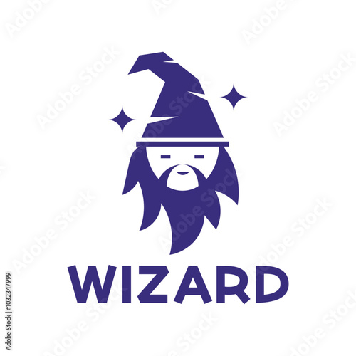 wizard flat minimalist logo design