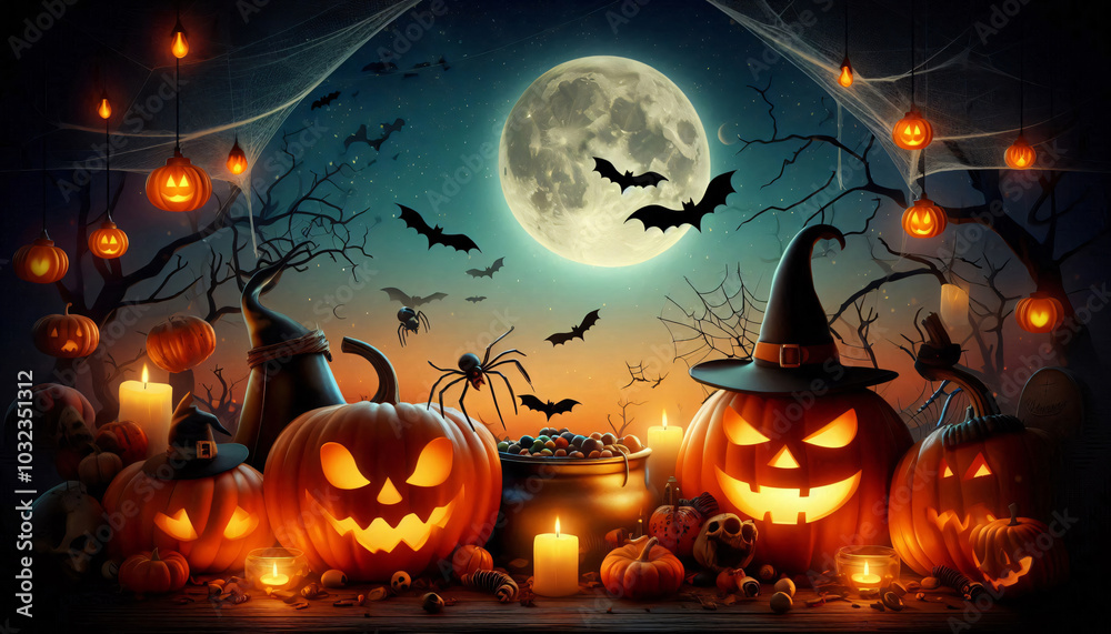 Fototapeta premium Halloween background, Hallow's Day.