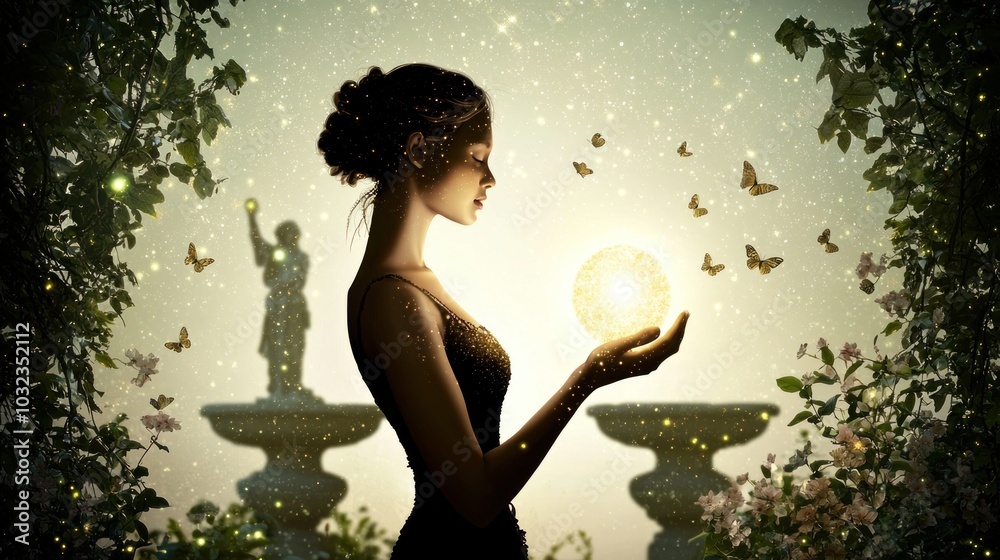 A mystical encounter with light embracing the energy of nature and transformation amidst enchantment and beauty A mystical encounter with light embracing the energy of nature and transformation amidst enchantment and beauty