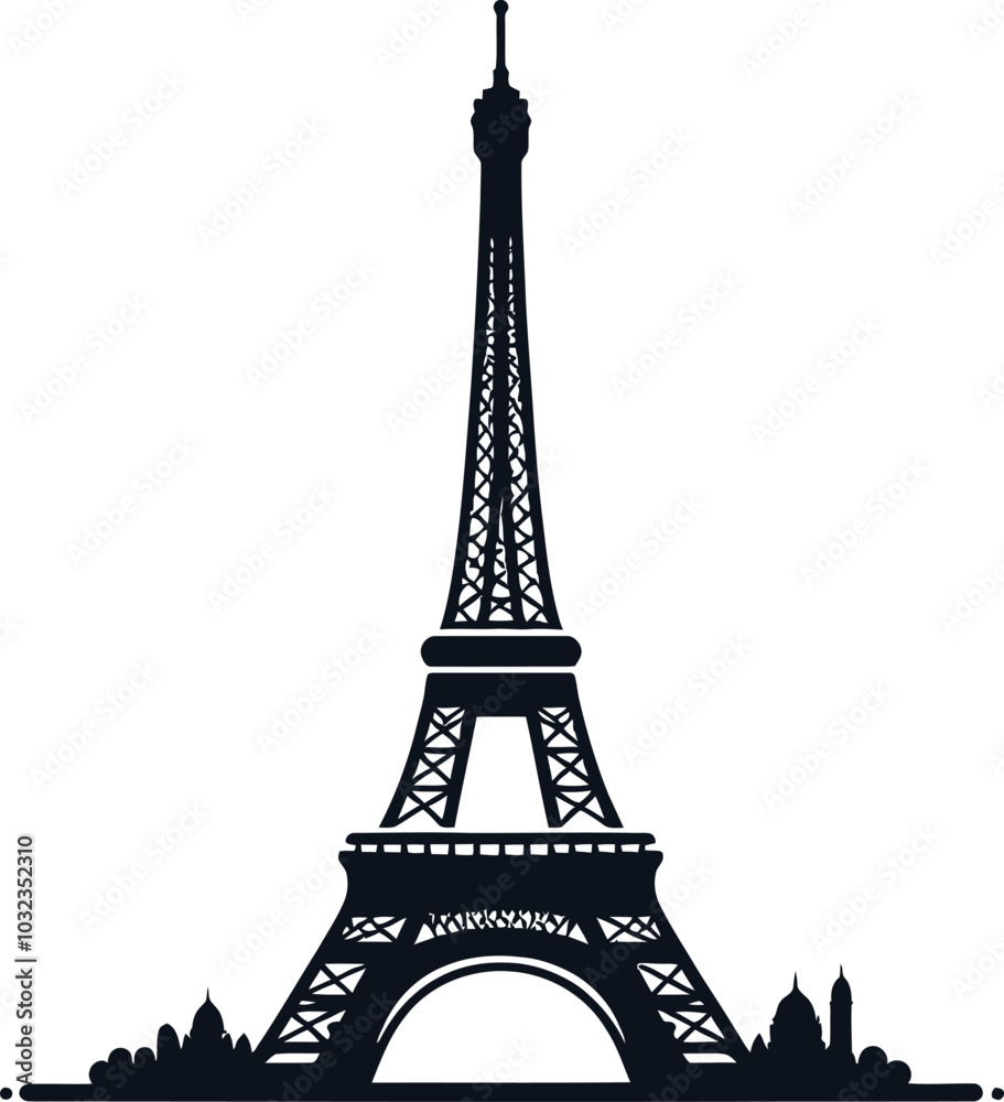 Obraz premium Eiffel tower city