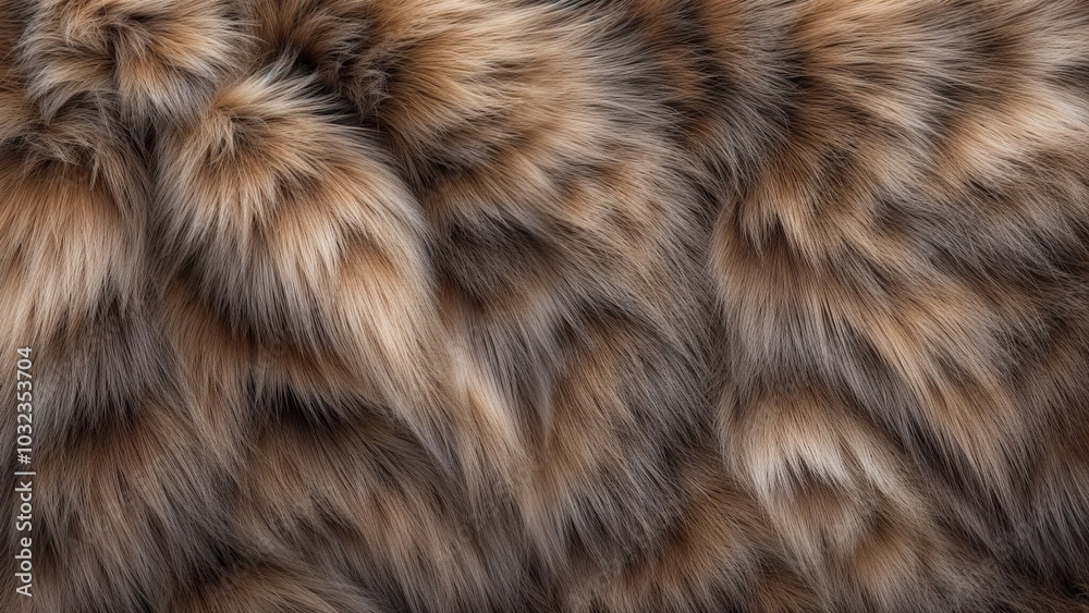 Seamless fur texture, soft and fluffy natural fur in brown and tan tones, copy space Seamless fur texture, soft and fluffy natural fur in brown and tan tones, copy space