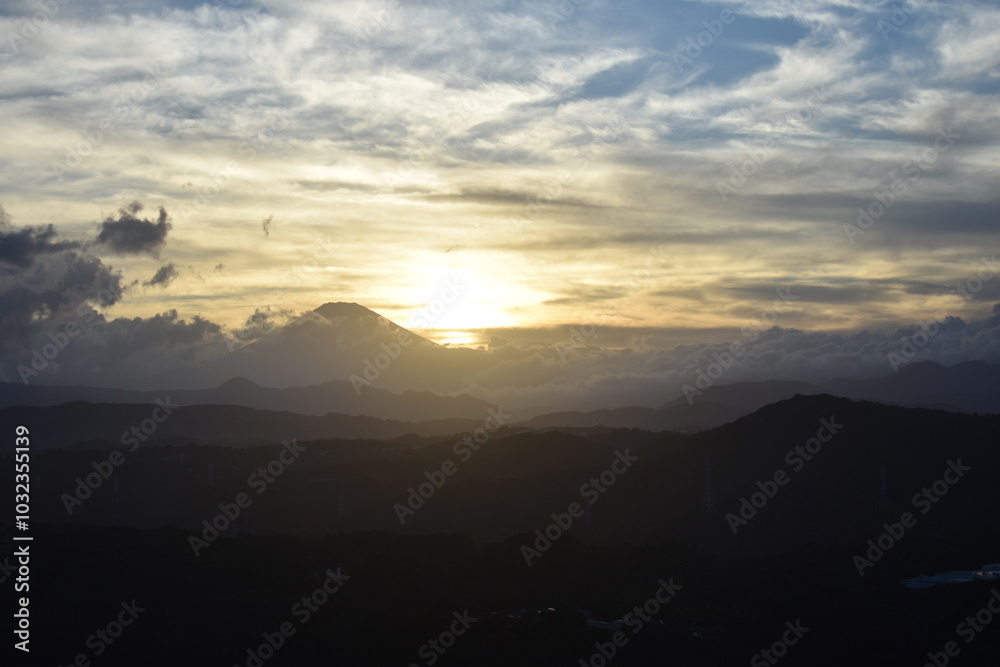 Obraz premium 富士と夕陽