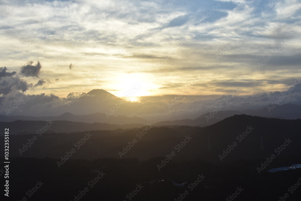 Fototapeta premium 富士と夕陽