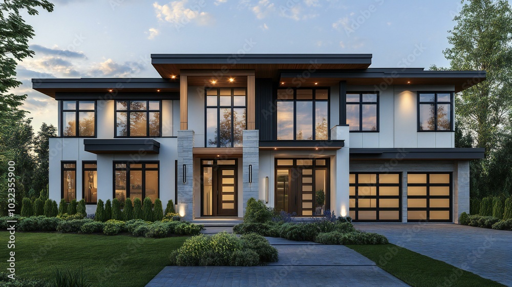 3d rendered modern house 3d rendered modern house