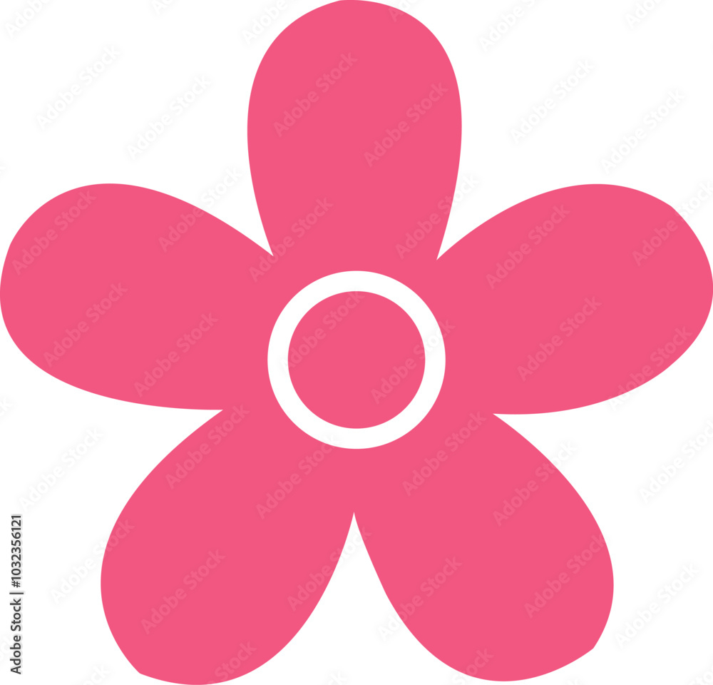 Flower clip art design on plain white transparent isolated background for card, shirt, hoodie, sweatshirt, apparel, card, tag, mug, icon, poster or badge