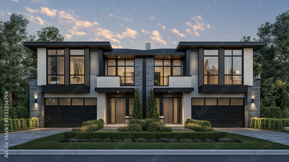 3d rendered modern house 3d rendered modern house