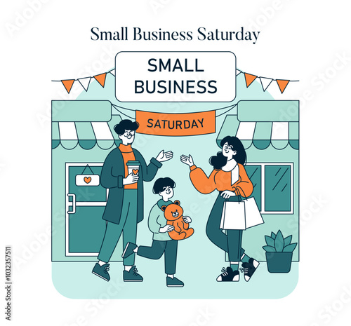 Small Business Saturday. Flat Vector Illustration