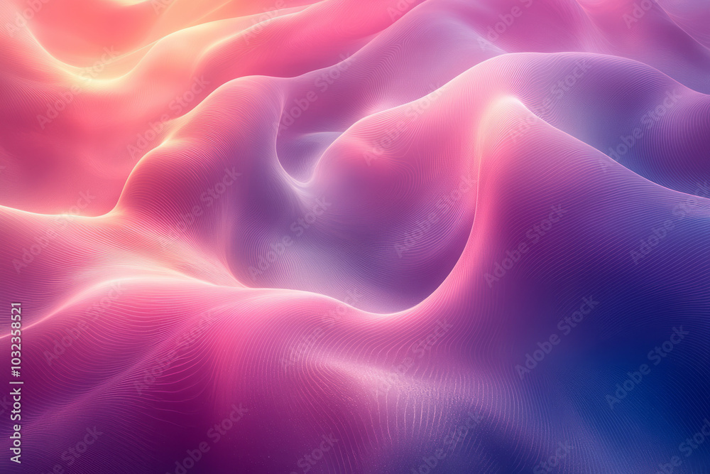 Soft, looping curves in gradient blue and purple tones, giving the impression of infinite movement and transformation, Soft, looping curves in gradient blue and purple tones, giving the impression of infinite movement and transformation,