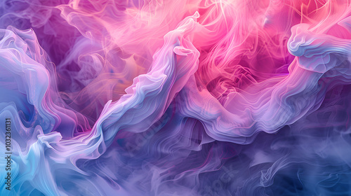 Blurred Vibrant pink and blue smoke patterns intertwining in an abstract, dreamy backdrop ,A dynamic background showing bright cyan and neon pink smoke trails