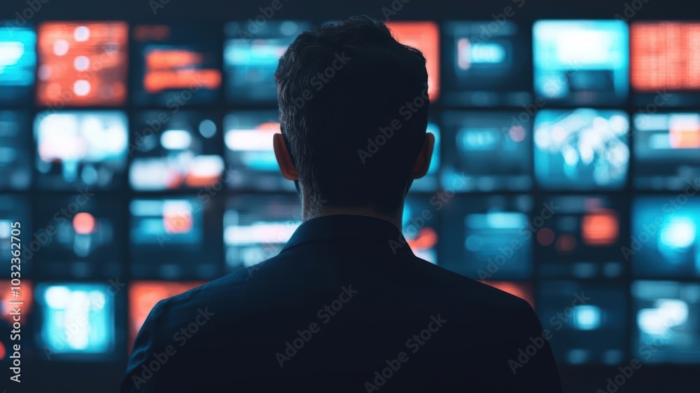 Human silhouette merging with digital screens, symbolizing complete immersion into technology, people interaction screen, digital absorption Human silhouette merging with digital screens, symbolizing complete immersion into technology, people interaction screen, digital absorption