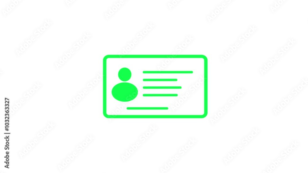 id card, identity document sign animation. id card, identity document sign animation.
